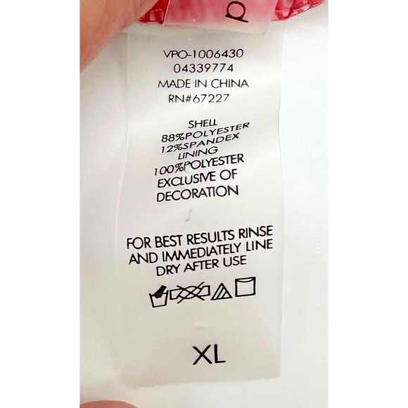 Bobbie Brooks Floral Halter Swim Top V Neck Tie In Back XL Beach Vacation Summer - Picture 7 of 10